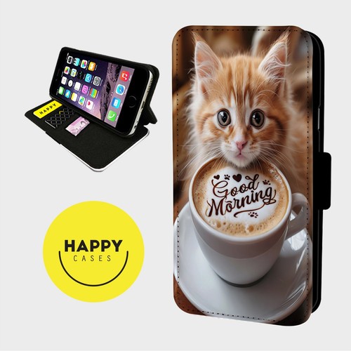 Tabby cat morning - coffee,